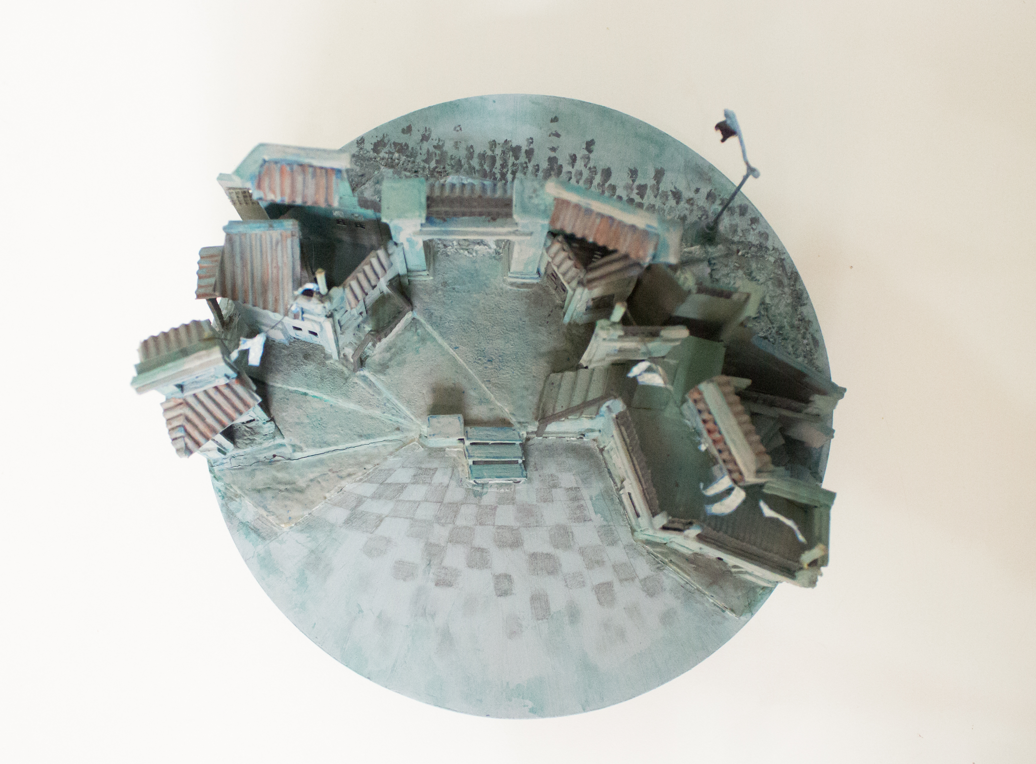 Fotografía de planta maqueta obra El conventillo de la paloma